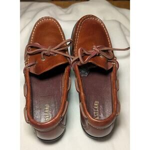 Eastland Boat Shoes Womens 8 Brown Leather Coastal Grandma EUC